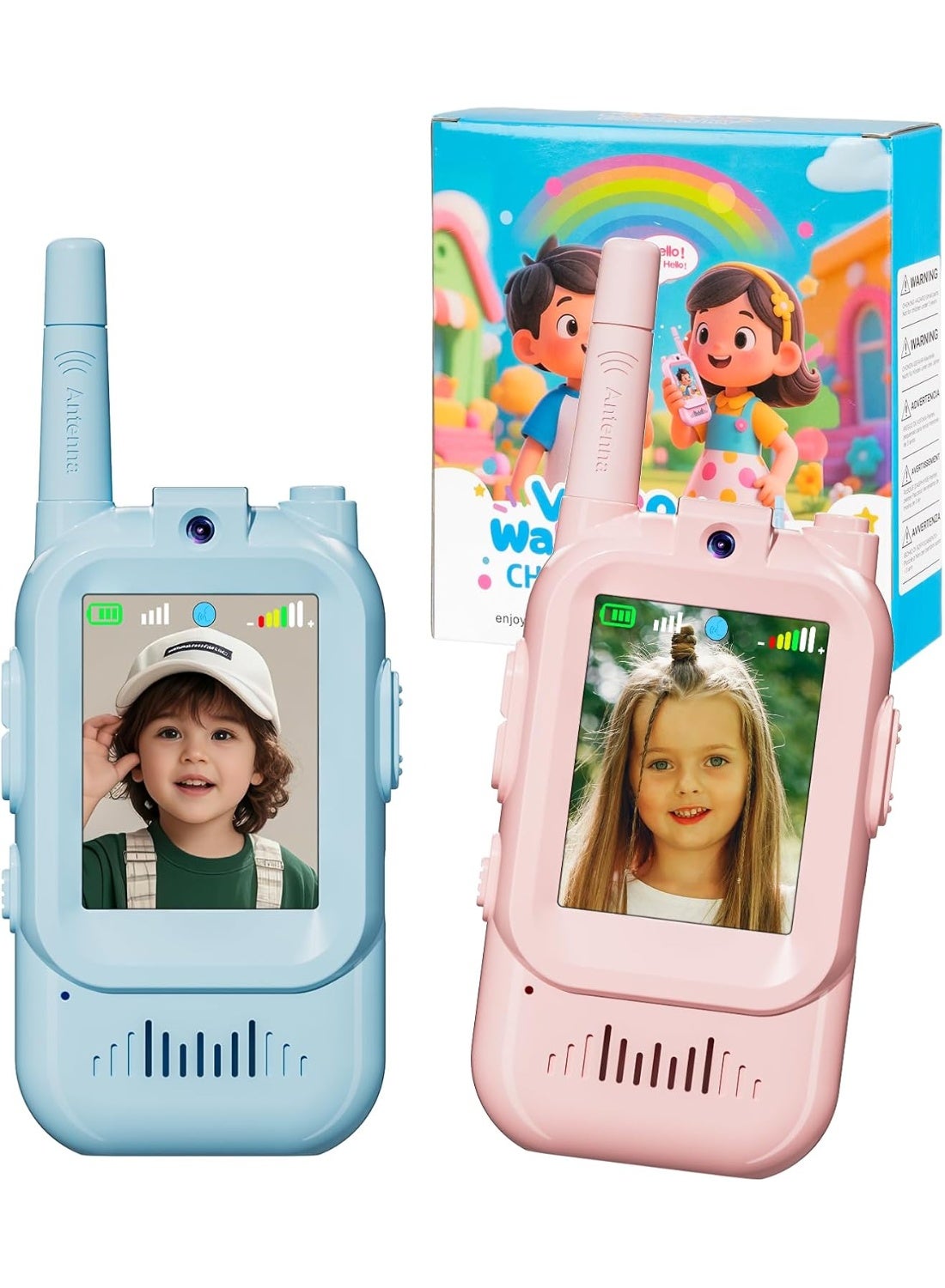 Kids using the walkie talkies