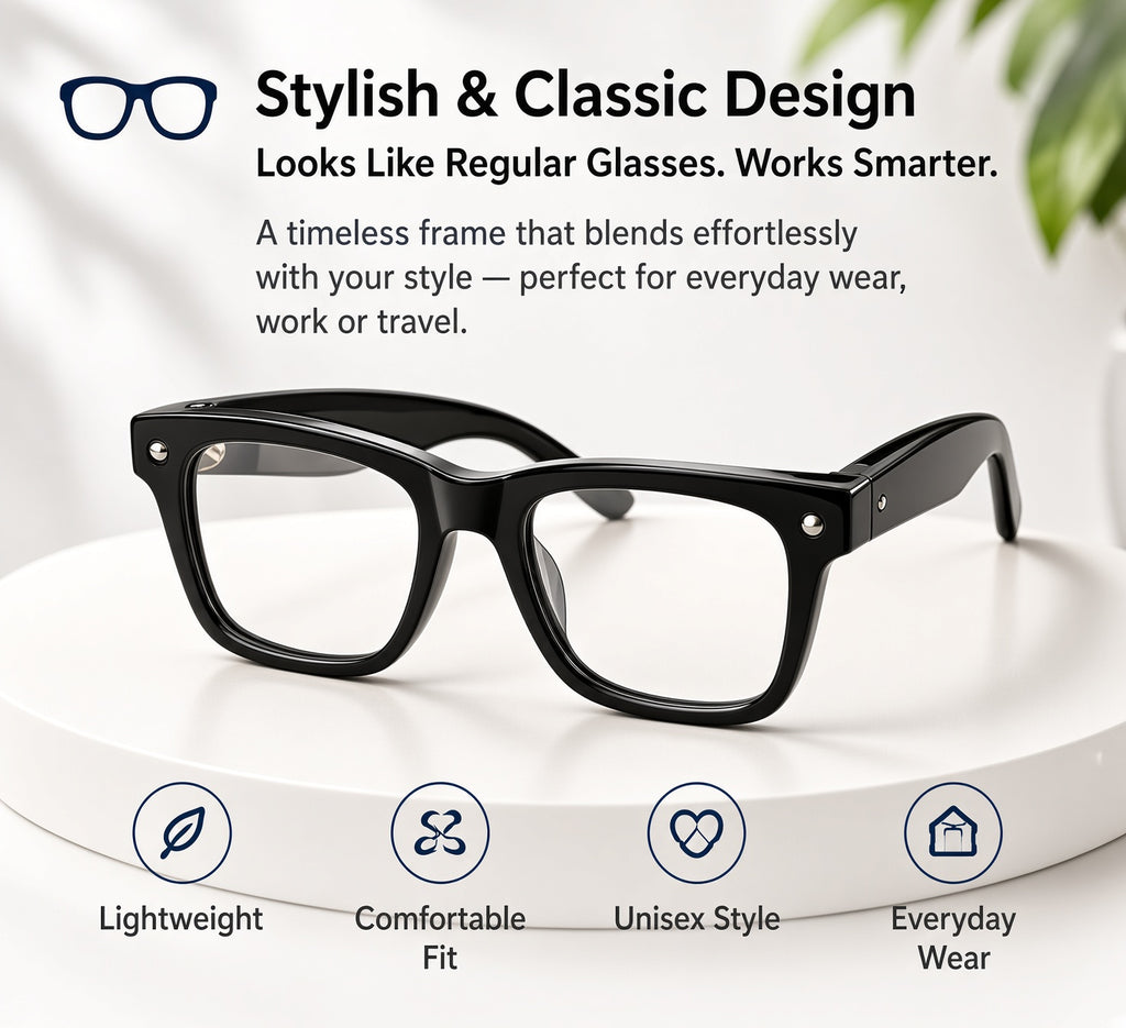 AiRMEZ MT01 AI Smart Glasses – 12MP Camera, 1080P Video, AI Voice Assistant & Real-Time Translation