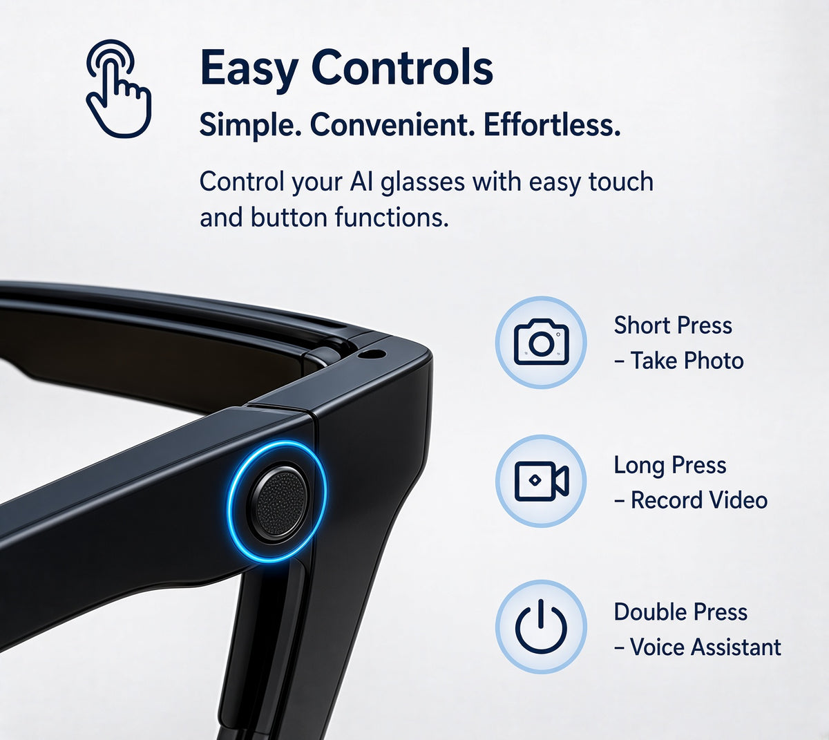 AiRMEZ MT01 AI Smart Glasses – 12MP Camera, 1080P Video, AI Voice Assistant & Real-Time Translation
